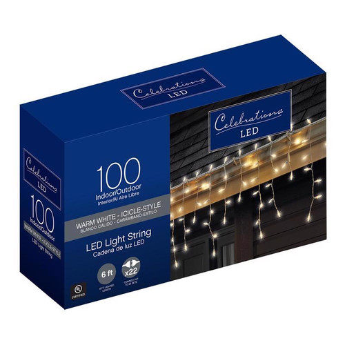Celebrations - 40810-71 - LED Mini Clear/Warm White 100 count String Christmas Lights 6 ft.