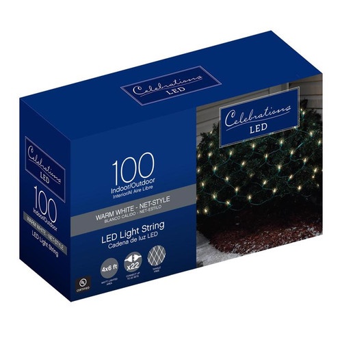 Celebrations - 40805-71 - LED Clear/Warm White 100 count Net Christmas Lights 4 ft.