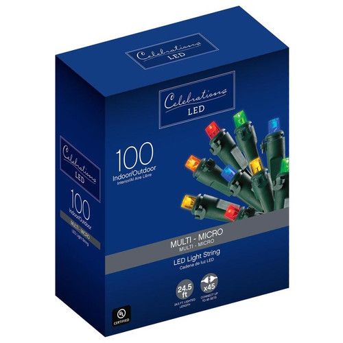 Celebrations - 47981-71 - LED Multi-color 100 count String Christmas Lights 24.75 ft.