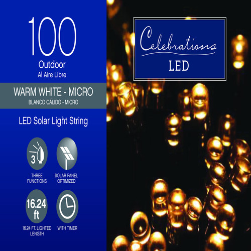 Celebrations - X170331-88-W - LED Clear/Warm White 100 count String Christmas Lights 19.6 ft.