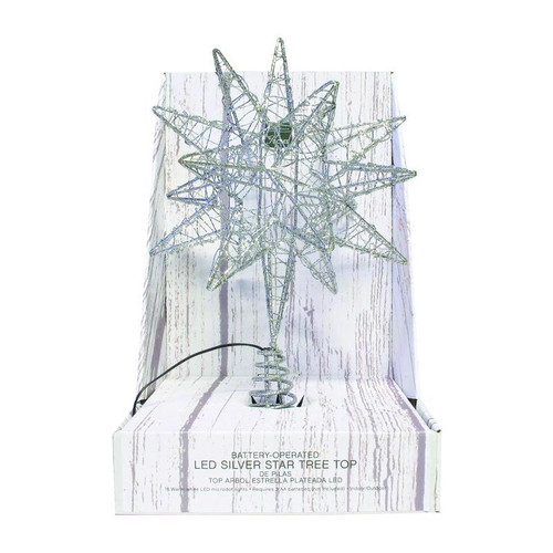 Celebrations - 49235-71 - LED Silver Microdot Star Tree Topper
