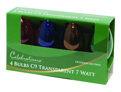 Celebrations - UTRU2211 - Incandescent Multi-color 4 count Replacement Christmas Light Bulbs