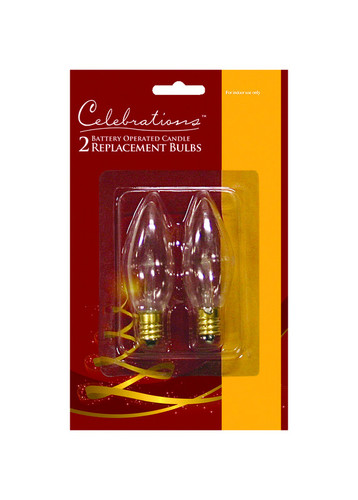 Celebrations - T-16-71 - Incandescent Clear/Warm White 2 count Replacement Christmas Light Bulbs