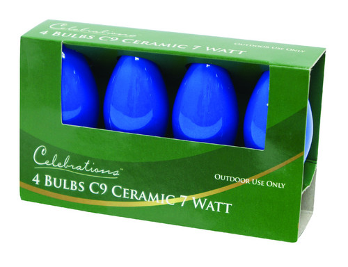 Celebrations - UTTY2411 - Incandescent Blue 4 count Replacement Christmas Light Bulbs