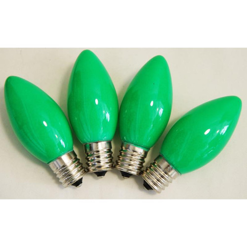 Celebrations - UTTY2711 - Incandescent Green 4 count Replacement Christmas Light Bulbs