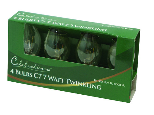 Celebrations - UYRY2117 - Incandescent Clear/Warm White 4 count Replacement Christmas Light Bulbs