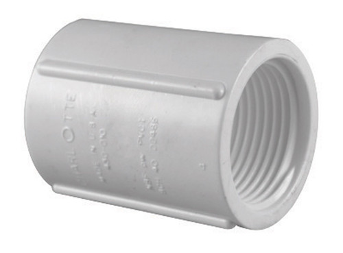 Charlotte Pipe - PVC021020800 - Schedule 40 3/4 in. FPT x 3/4 in. Dia. FPT PVC Coupling