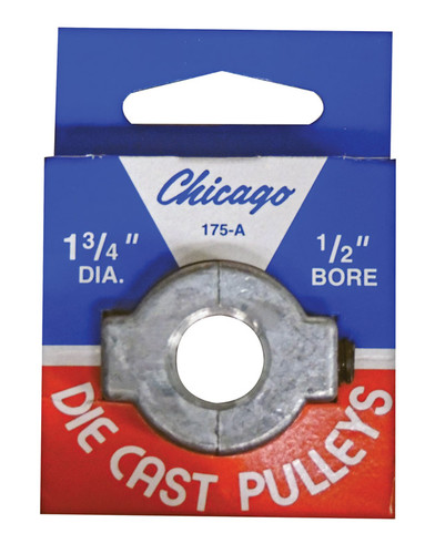 Chicago Die Casting - 175A5 - 1 3/4 in. Dia. Zinc Single V Grooved Pulley