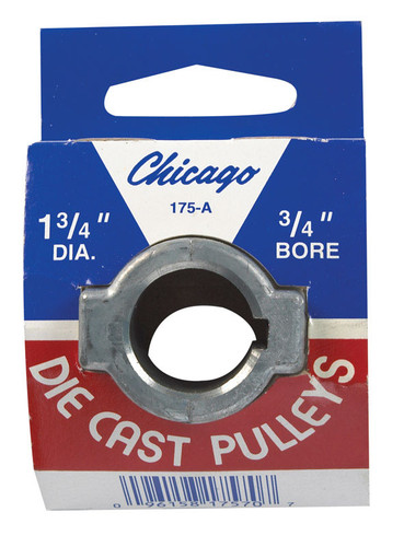 Chicago Die Casting - 175A7 - 1 3/4 in. Dia. Zinc Single V Grooved Pulley