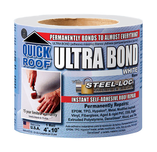 Cobra - UBW410 - Quick Roof Ultra Bond 4 in. W x 10 ft. L Tape Self Stick Instant Waterproof Repair and Flashing White
