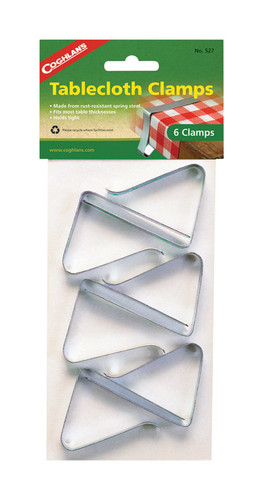 Coghlan's - 527 - Silver Steel Clamp Tablecloth Clamps - 6/Pack