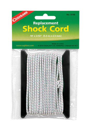 Coghlan's - 196 - White Replacement Shock Cord 6.625 in. H x 3/32 in. W x 18 ft. L - 1/Pack