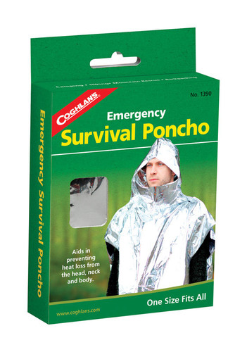 Coghlan's - 1390 - Silver Survival Poncho 5.875 in. H x 42-1/2 in. W x 39 in. L - 1/Pack