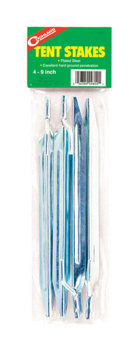 Coghlan's - 9809 - Silver Tent Stakes 9 in. H x 3.500 in. W x 1.250 in. L - 4/Pack