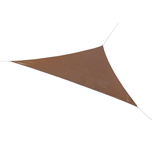 Coolaroo - 449322 - Ready-To-Hang Polyethylene Mocha Triangle Shade Sail Canopy 16.5 ft. W x 16.5 ft. L