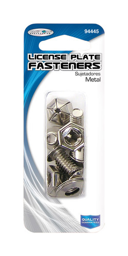 Custom Accessories - 94445 - Silver Metal License Plate Fasteners