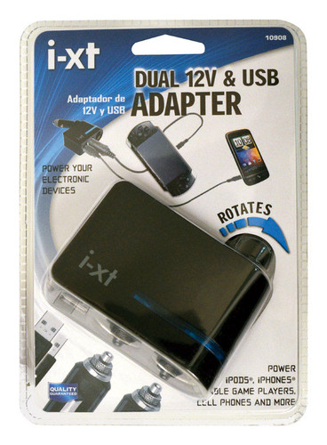 Custom Accessories - 10908 - Goxt 12 volt Black USB Adapter