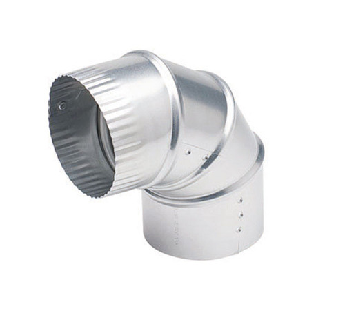 Deflect-O - DE904 - 4 in. L x 4 in. Dia. Silver Aluminum Vent Elbow