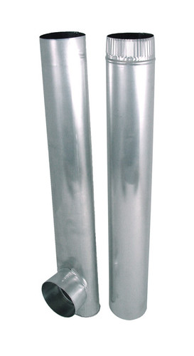 Deflect-O - DAF3 - 7.375 in. L x 4 in. Dia. Silver Aluminum Skinny Duct