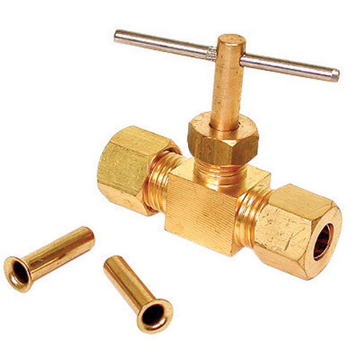 Dial - 9406 - 1/4 in. H x 2-3/4 in. W Brass Tan Straight Needle Valve