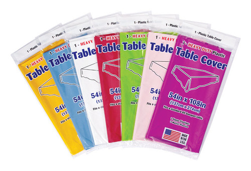 Diamond Visions - TL-ASTTC - Assorted Plastic Disposable Tablecloth 54 in. 108 in.