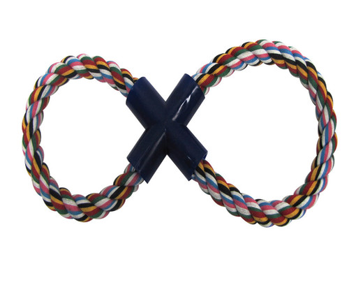 Diggers - A03897 - Multicolored Figure 8 Cotton Figure Eight Rope Dog Toy Small 1