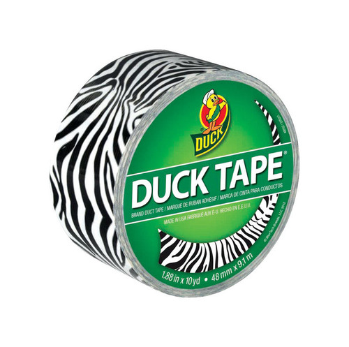 Duck - 1398132 - 1.88 in. W x 10 yd. L Black/White Zig-Zag Zebra Duct Tape