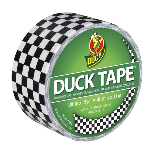 Duck - 280410 - 1.88 in. W x 10 yd. L Black/White Checker Duct Tape