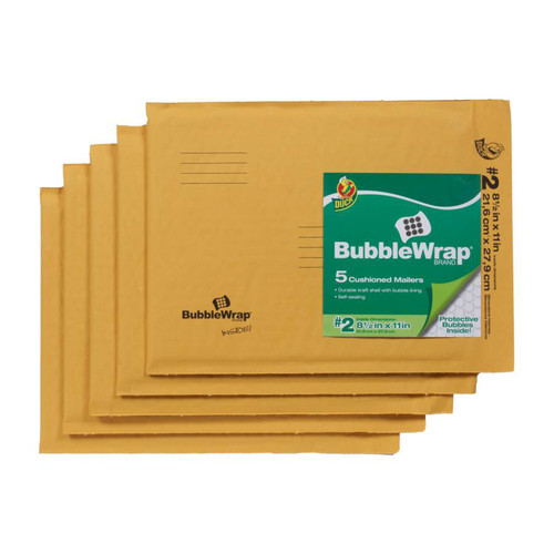 Duck - 284692 - 8.5 in. W x 11 in. L Yellow Padded Envelope - 5/Pack