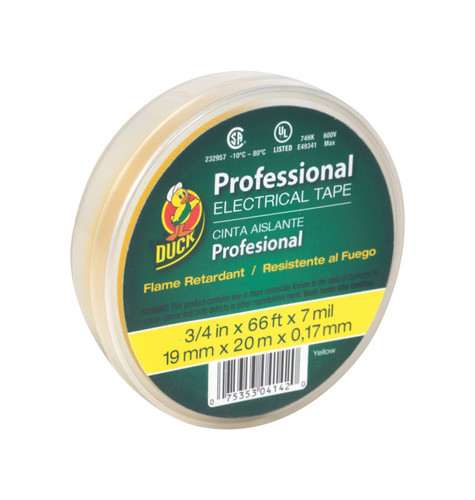 Duck - 299017 - 3/4 in. W x 66 ft. L Yellow Vinyl Electrical Tape