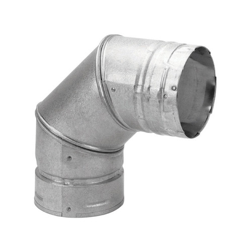 DuraVent - 3PVL-E90R - 3 in. Dia. x 3 in. Dia. 90 deg. Galvanized Steel/Stainless Steel Stove Pipe Elbow