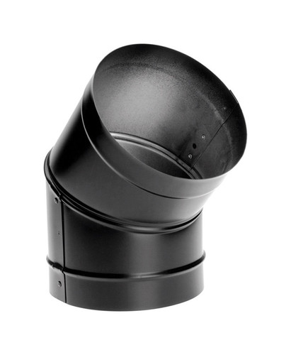 DuraVent - 6DBK-E45 - DuraBlack 6 in. Dia. x 6 in. Dia. 45 deg. Galvanized Steel Stove Pipe Elbow