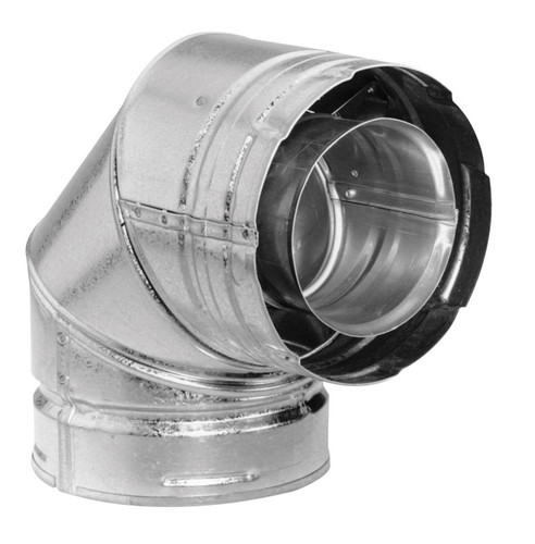 DuraVent - 46DVA-E90 - DirectVent 4 in. Dia. x 6-5/8 in. L Aluminum/Galvanized Steel Vent Pipe