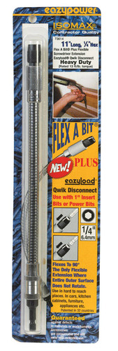 Eazypower - 73614 - Flex A Bit 11 in. Hardened Steel Flexible Screwdriver Extension 1/4 in. Hex Shank 1/pc.