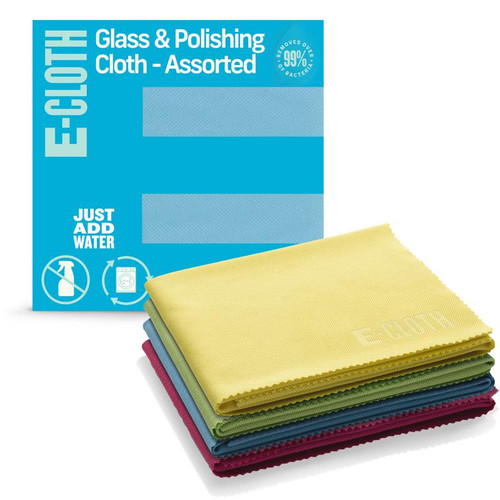 E-Cloth - 10904 - Polyamide/Polyester Glass and Polish Cloth 16 in. W x 20 in. L - 4/Pack