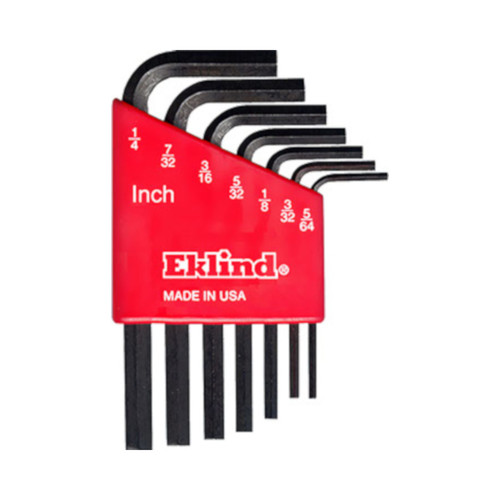 Eklind Tool - 10107 - Hex-L 5/64 to 1/4 SAE Short Arm Hex L-Key Set Multi-Size in. 7/pc.