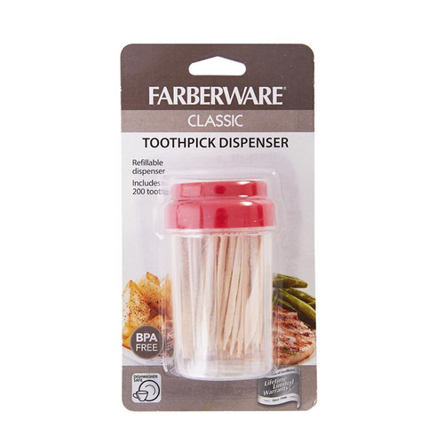 Farberware - 5215825 - Multicolored Plastic/Wood Toothpicks With Dispenser