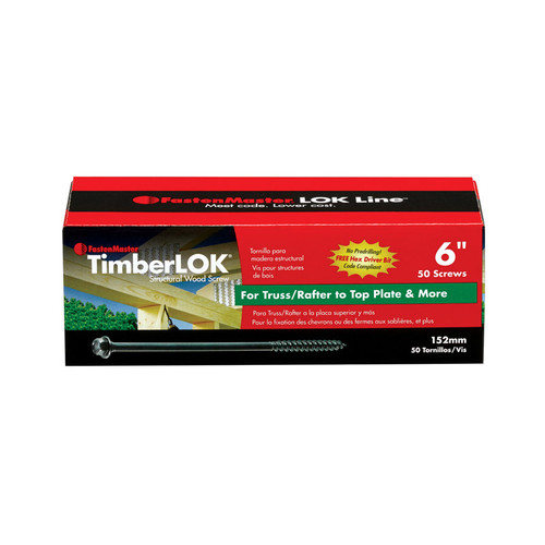 FastenMaster - FMTLOK06-50 - TimberLOK No. 10 x 6 in. L Hex Epoxy Wood Screws - 50/Pack