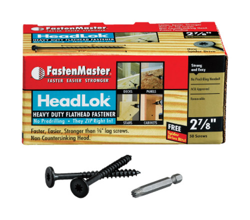 FastenMaster - FMHLGM278-50 - HeadLok 2-7/8 in. L Spider Flat Head Galvanized Deck Screws - 50/Pack