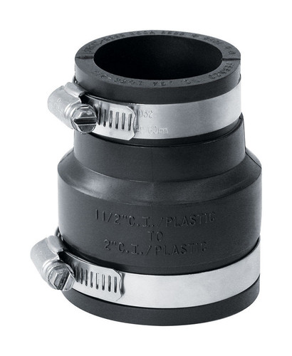 Fernco - P1056-215 - Schedule 40 2 in. Hub x 1-1/2 in. Dia. Hub PVC Flexible Coupling