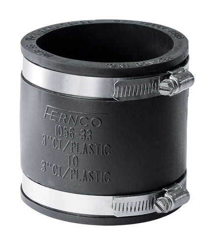 Fernco - P1056-33 - Schedule 40 3 in. Hub x 3 in. Dia. Hub PVC Flexible Coupling