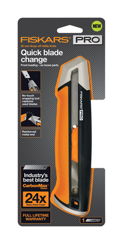 Fiskars - 770220-1001 - Pro 6 in. Retractable Snap-Off Utility Knife Orange - 1/Pack