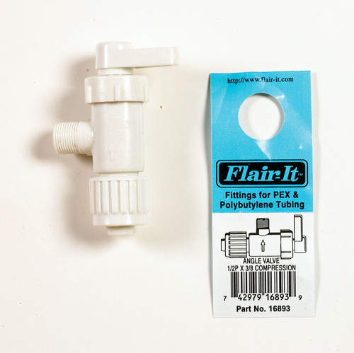Flair-It - 16893 - 1/2 in. 3/8 in. Plastic Angle Stop Valve