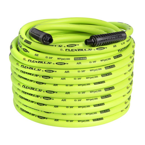 Flexzilla - HFZ38100YW2 - 100 ft. L x 3/8 in. Dia. Hybrid Polymer Air Hose 300 psi Zilla Green