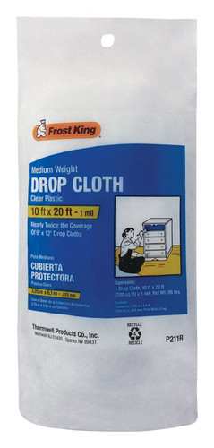 Frost King - P211R - 10 ft. W x 20 ft. L x 1 mil Plastic Drop Cloth - 1/Pack