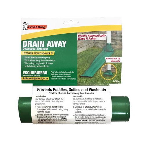 Frost King - DE200 - Drain Away 84 in. W X 96 in. L Green Plastic K Downspout Extension