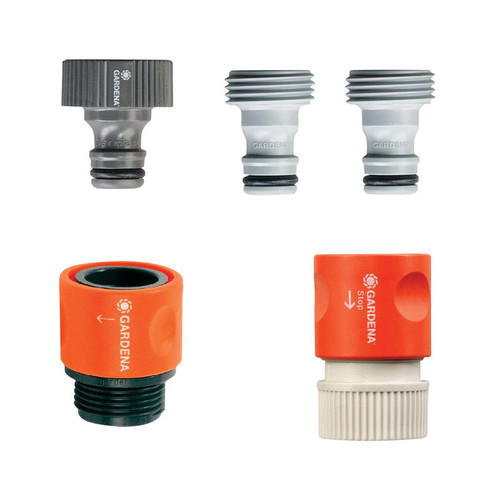 Gardena - 36004 - 1/2 & 5/8 in. Nylon/ABS Threaded Female/Male Quick Connector Hose Set