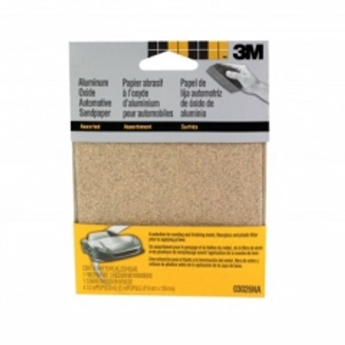 3M - 03026 - Sandpaper, 4-1/2 in x 5-1/2 in, Assorted 40, 80, 180, 4 sheets per pack