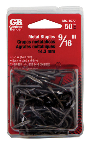 Gardner Bender - MS-1577 - 9/16 in. W Metal Insulated Cable Staple - 50/Pack