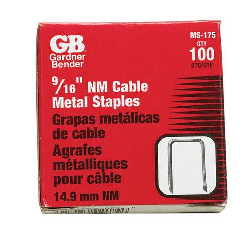 Gardner Bender - MS-175 - 9/16 in. W Steel Insulated Cable Staple - 100/Pack